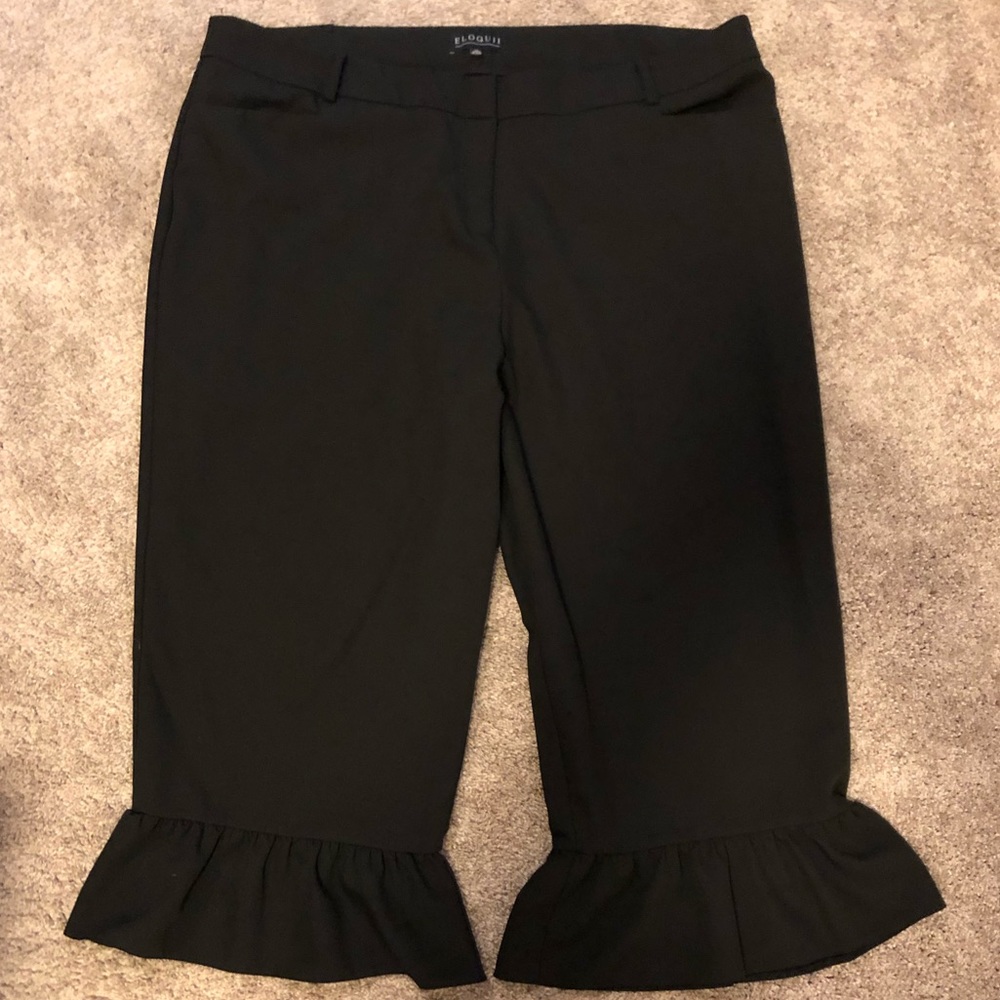 Eloquii ankle pants with ruffle